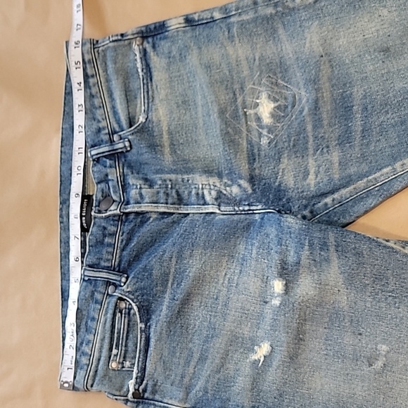 John Elliott Size 30 Distressed / Repaired / Splattered Denim Blue Jeans - Picture 2 of 13